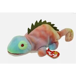 TY Beanie Baby - IGGY the Iguana (tye-dyed w/ spikes)